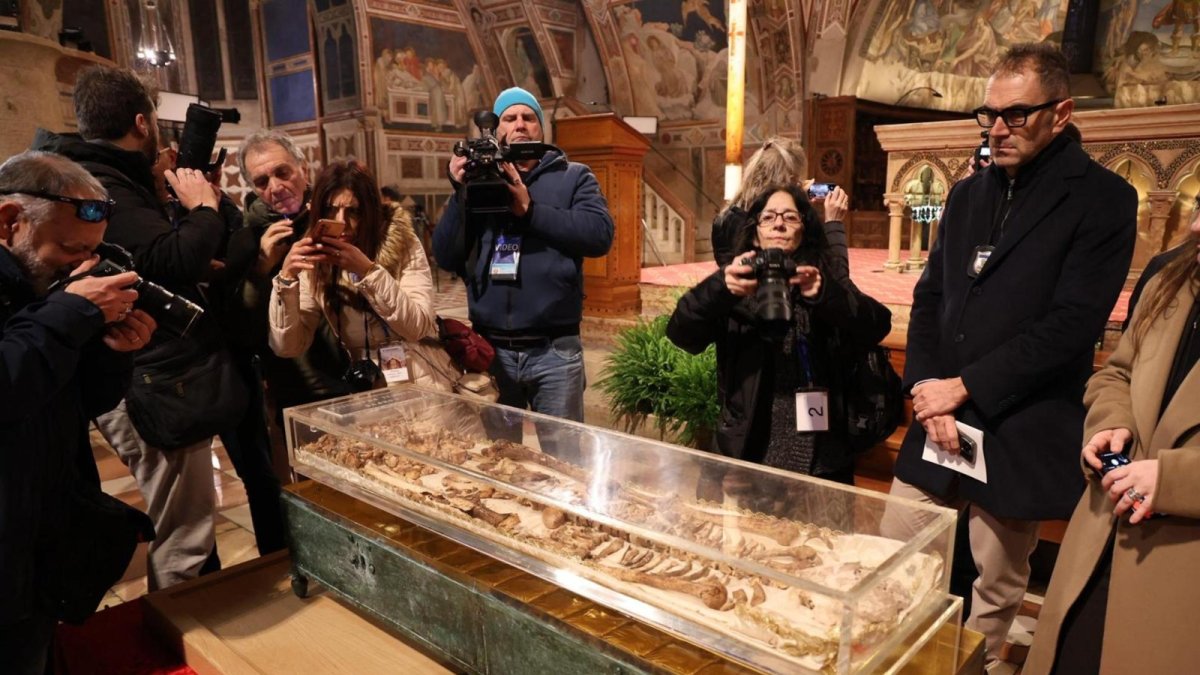 Los restos de San Francisco de Asís se exhibieron por primera vez en 800 años como parte del festejo por el Año Jubilar del santo.