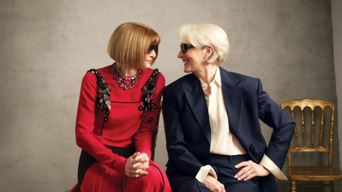 Anna Wintour y Meryl Streep en la sesión de fotos para Vogue.