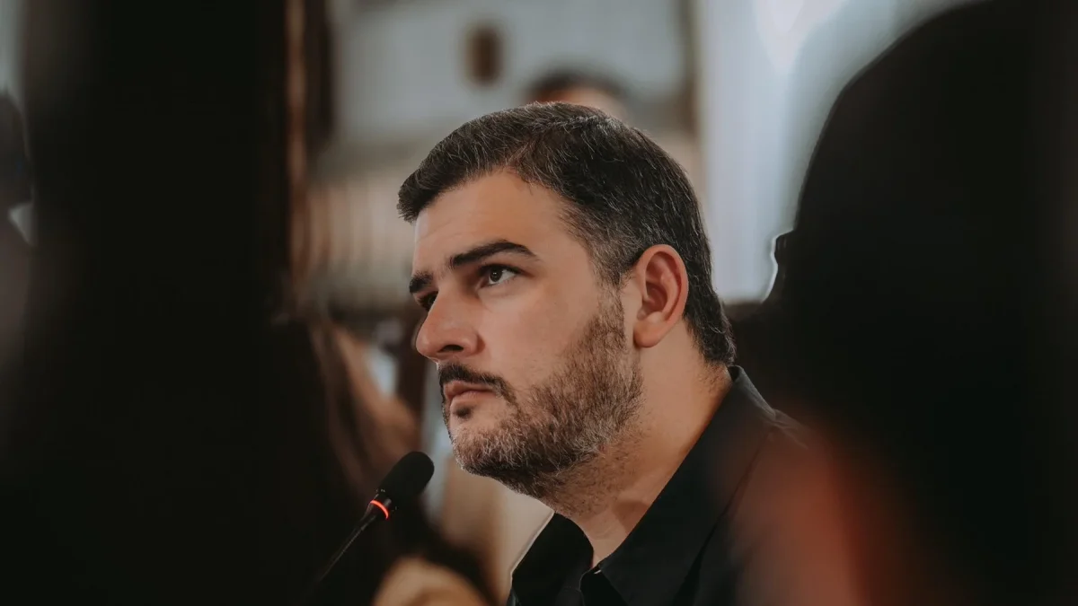 El alcalde de Guayaquil, Aquiles Álvarez, durante una sesión del Concejo Cantonal.