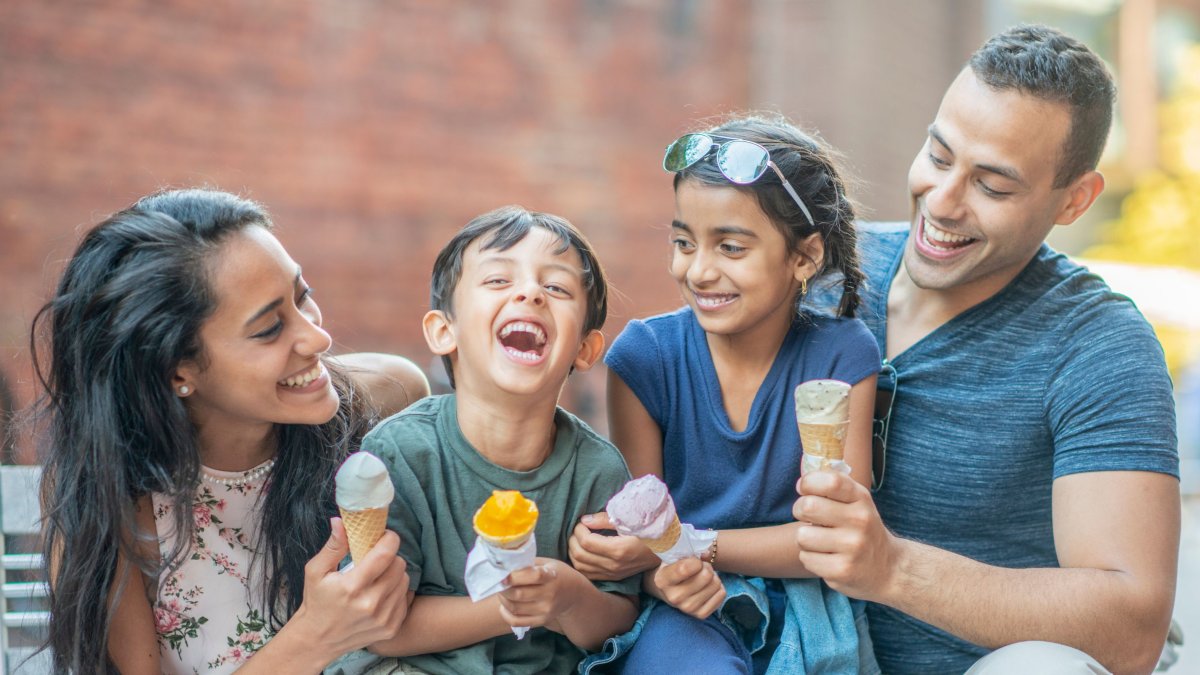 El helado es un postre para toda la familia.