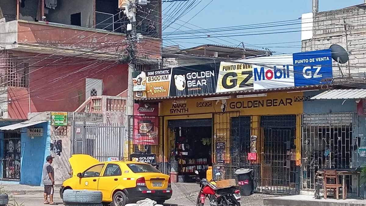 Algunos de los negocios que hay en la calle Mercedes Arzube de Roca, sur de Guayaquil, que han sufrido por apagones.