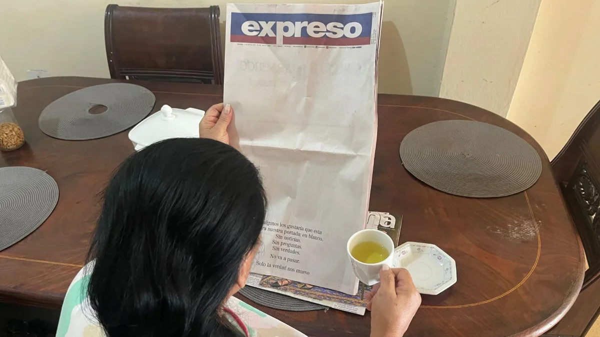 Portada en blanco de EXPRESO generó hoy respaldo ciudadano en X por alertas a la libertad de expresión.