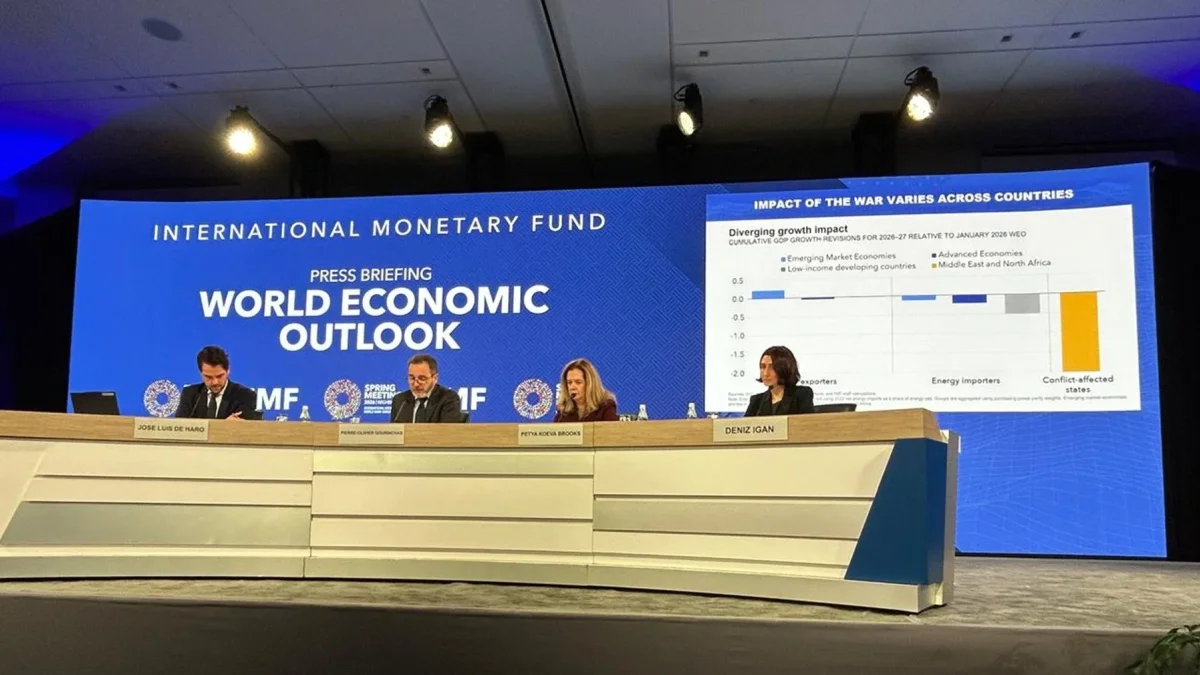 El FMI presentó este 14 de abril las previsiones de crecimiento para 2026, en Wahington D. C., en Estados Unidos.