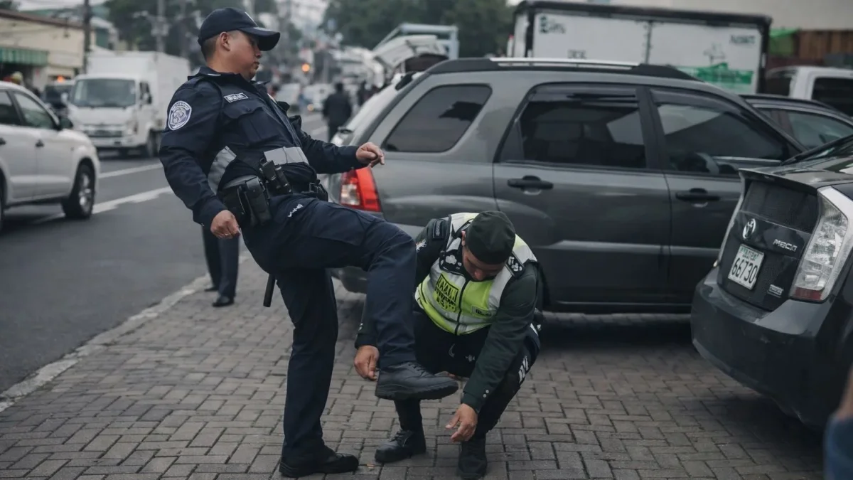 Agente de tránsito fue agredido en el norte de Quito durante un operativo de control vehicular.