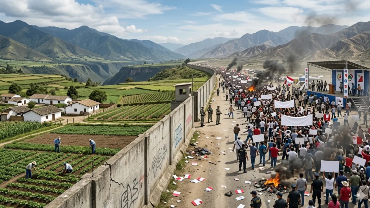 Mientras un lado vive la agitación de las protestas y la inestabilidad política, el otro permanece en una calma aparente y productiva