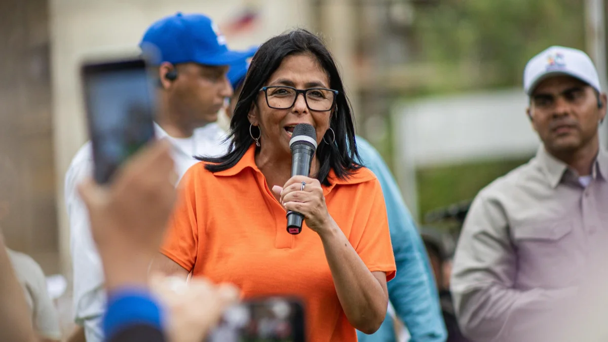 La presidenta encargada de Venezuela, Delcy Rodríguez, este 19 de abril de 2026, en Maracaibo (Venezuela).