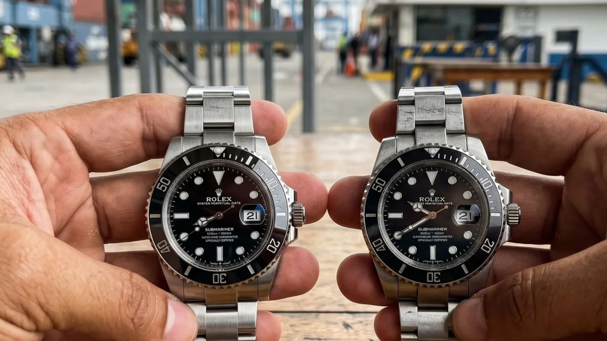 ILUSTRACIÓN DE IA. 4.700 relojes falsos estaban dentro de un contenedor de origen chino.