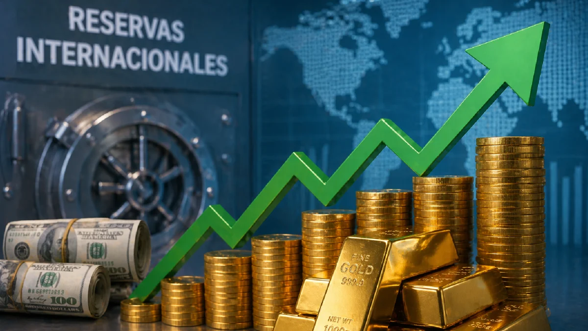 Las reservas internacionales del BCE crecen en 2026, impulsadas por financiamiento externo, exportaciones y el aumento del valor del oro.