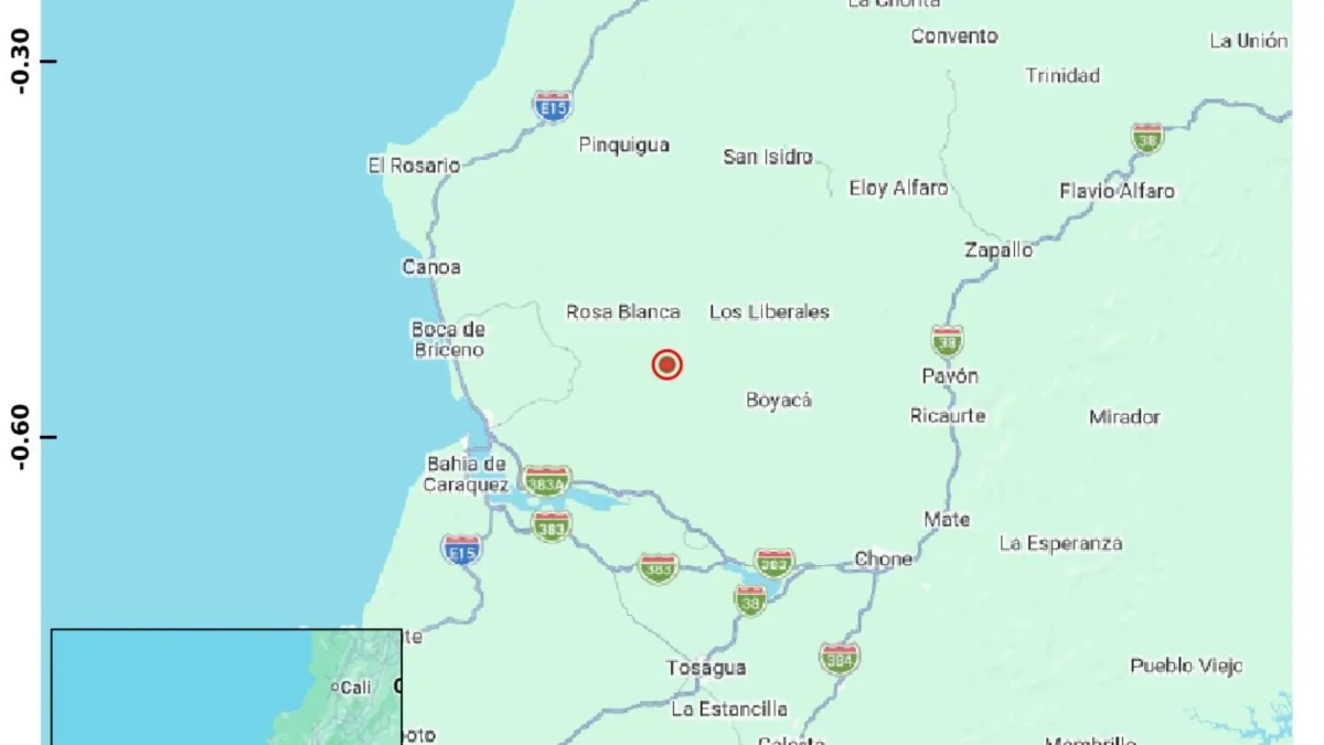 Sismo de magnitud 4,2 se registró hoy a 16 km de San Vicente, Manabí, sin reportes de daños
