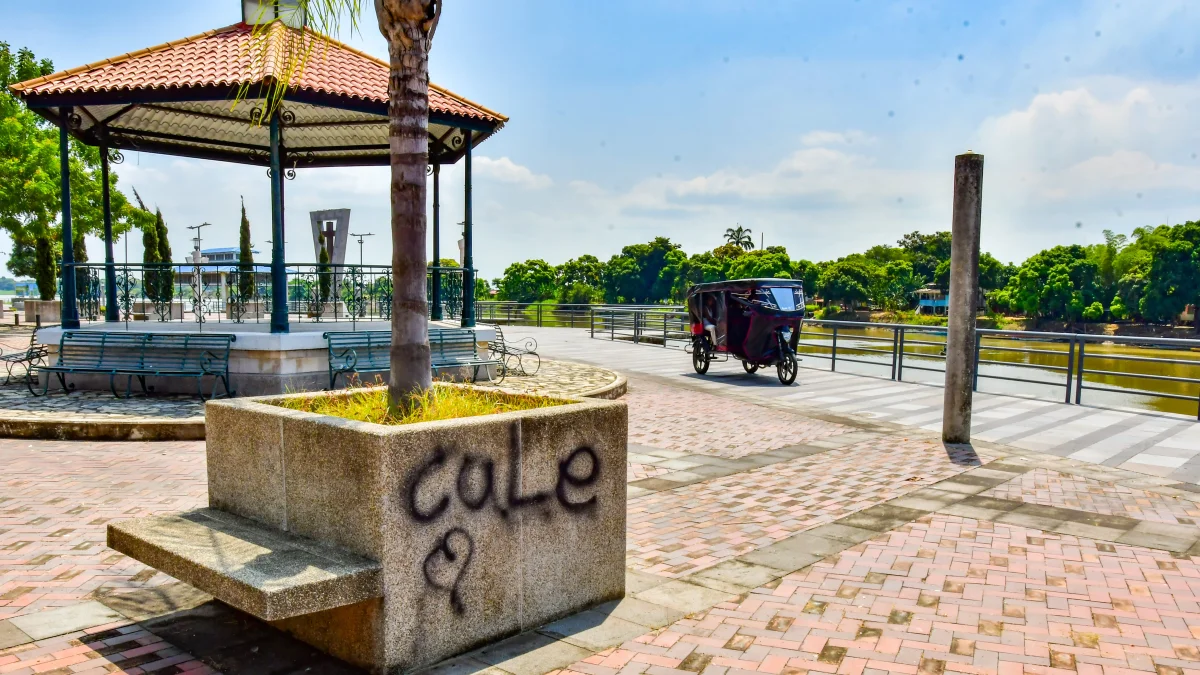 Vandalismo. Algunas zonas se encuentran grafiteadas, incluso con insultos