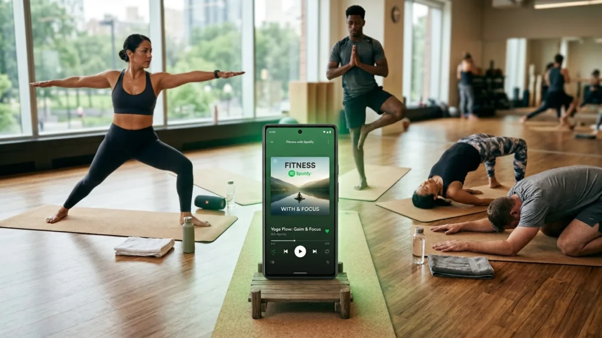 Imagen referencial de Spotify Fitness, generada con IA.