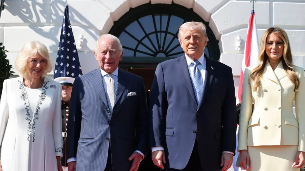 Camilla, el rey Carlos junto a Donald Trump y su esposa Melania.