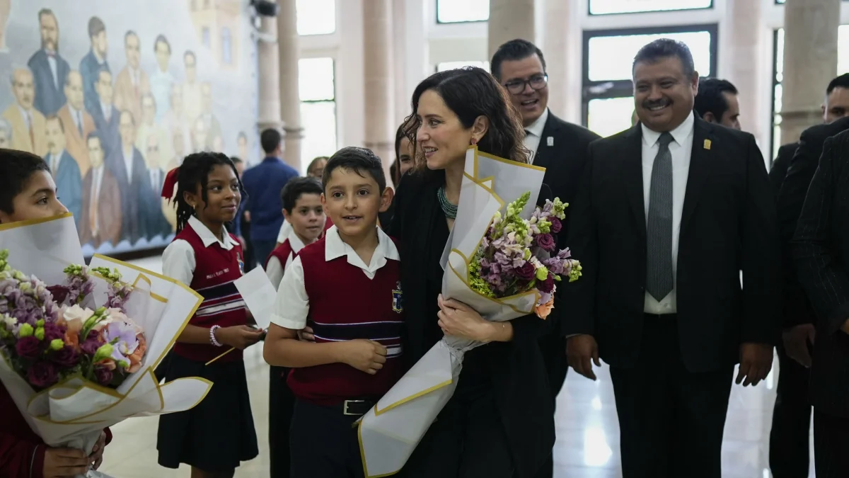 La presidenta de la Comunidad de Madrid, Isabel Díaz Ayuso, visita este miércoles el Congreso del Estado de Aguascalientes (México), donde ha recibido la Medalla de la Libertad.