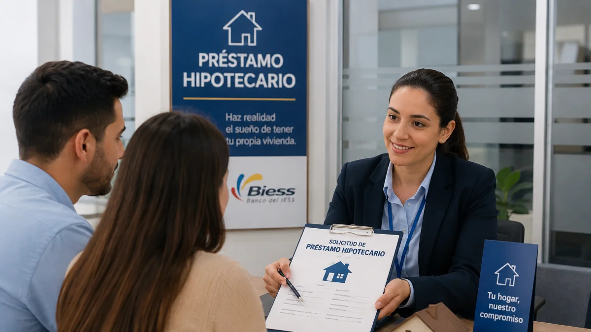 Referencial. Clientes consultan sobre préstamos hipotecarios en el Biess.