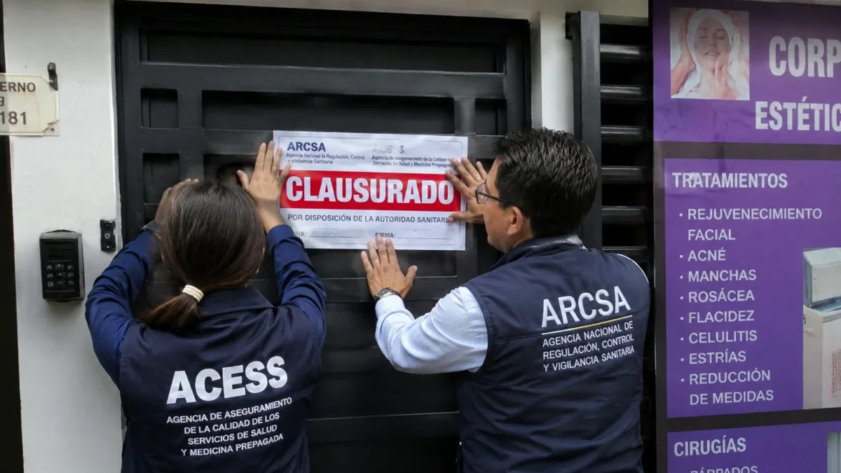 Una foto creada por la IA para representar la clausura de una estética en Urdesa.