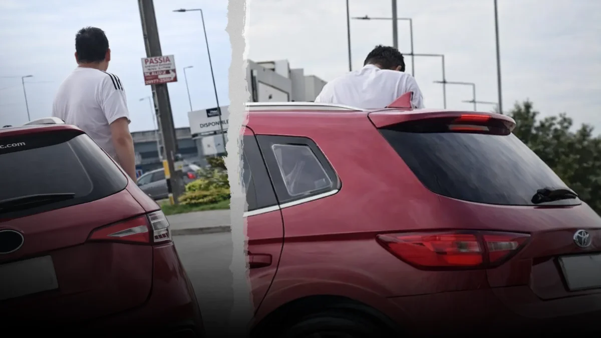 hombre habría orinado desde un vehículo en movimiento