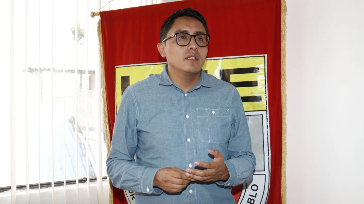 El presidente de la Unión Nacional de Educadores, Andrés Quishpe.