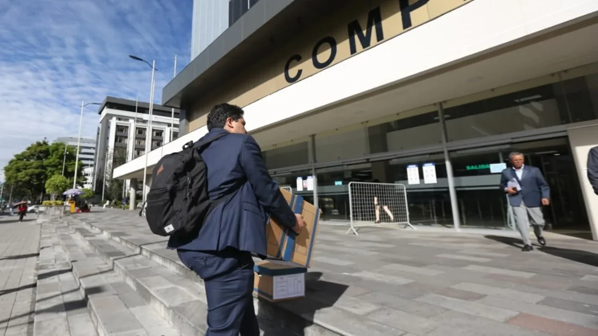 La Fiscalía trasladó los documentos de la investigación del caso Goleada a la audiencia en el Complejo Judicial Norte de Quito.