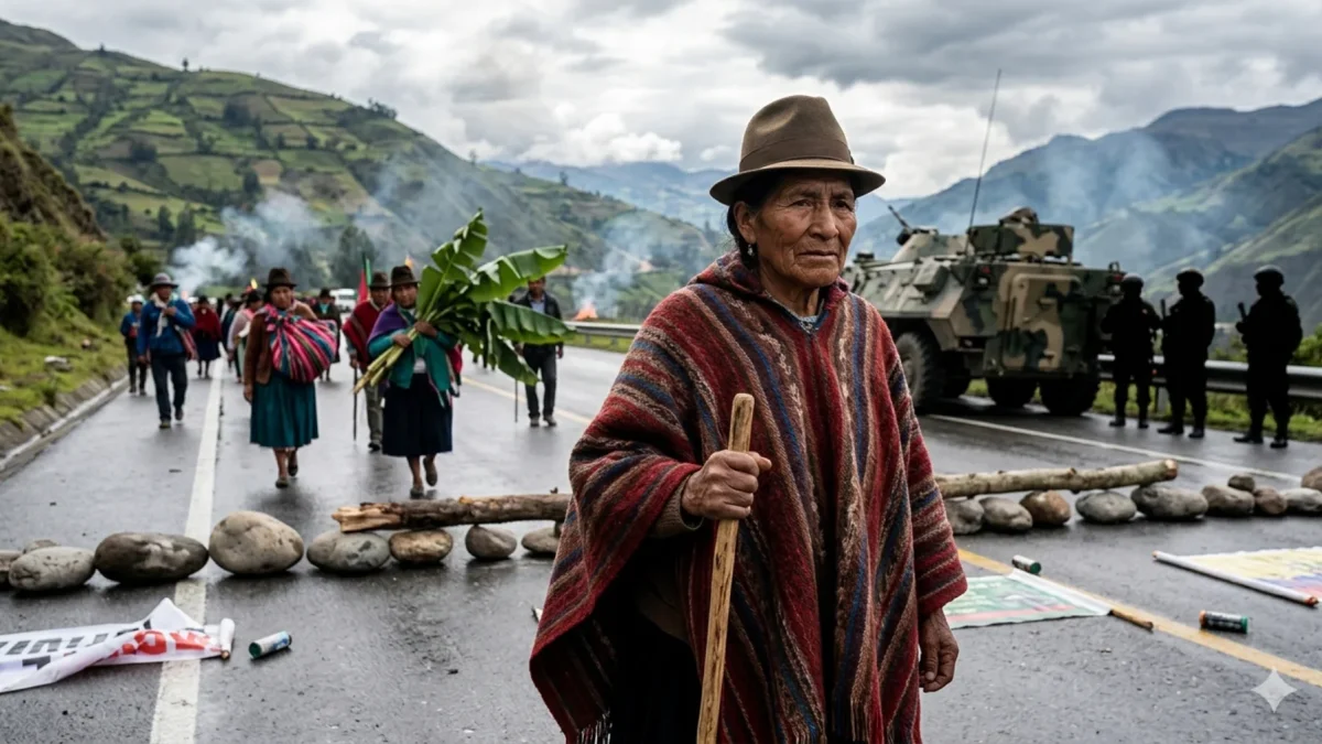 Manifestación y presencia militar.