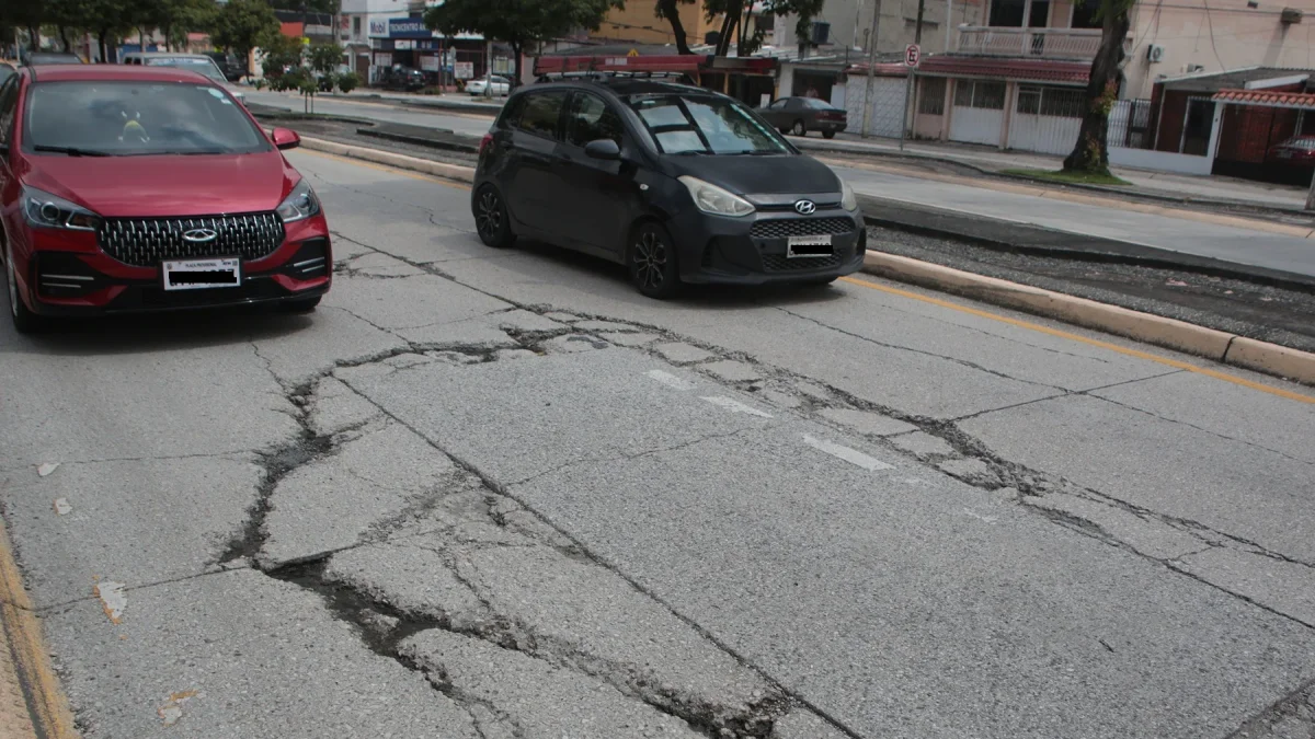 Las grietas en la calzada afectan la movilidad en un tramo de Guayacanes.