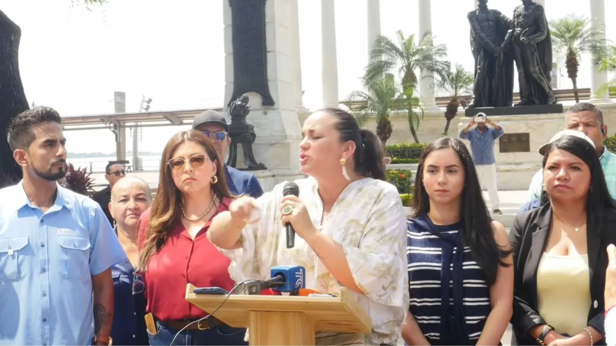Según la fundación Malecón 2000, el evento fue espontáneo, pero en la convocatoria hasta usaron un podio.