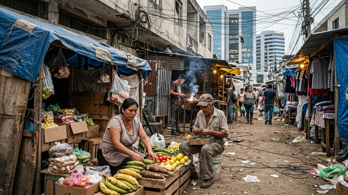 Comerciantes trabajan en estructuras improvisadas expuestas a riesgos ambientales y de seguridad