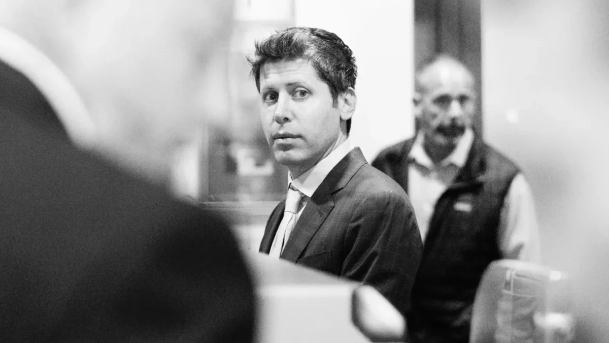 El CEO de OpenAI, Sam Altman durante su comparecencia en el Edificio Federal onald V. Dellums de Oakland, California