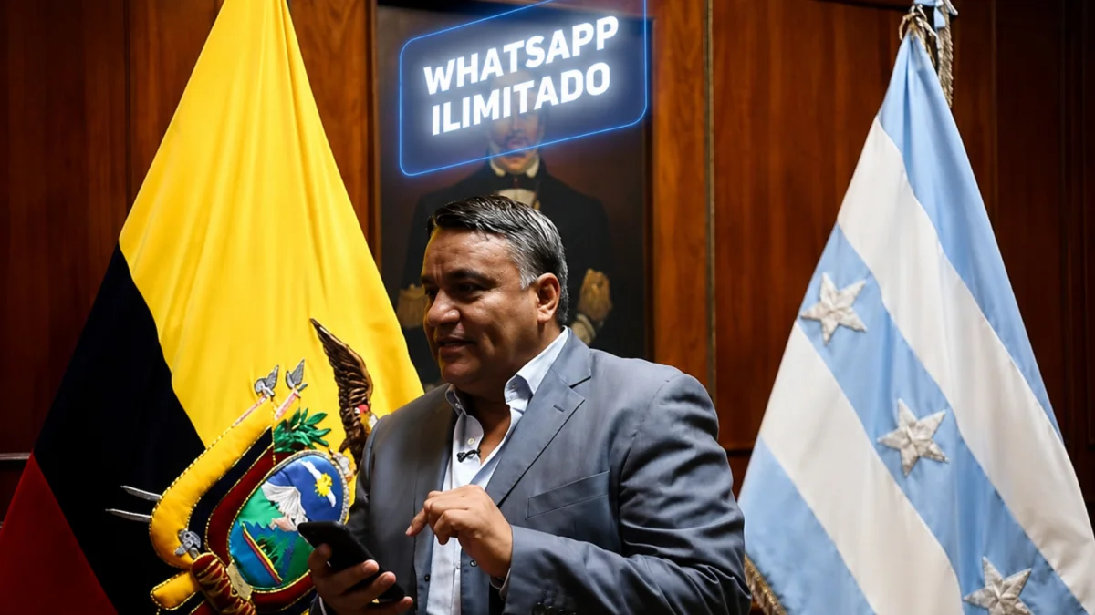 El gobernador del Guayas José Arévalo sale en un video promocionando un plan de telefonía
