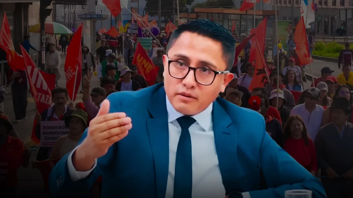 Andrés Quishpe, presidente nacional de la UNE, aseguró que “el verdadero Ecuador” atraviesa una crisis de seguridad, salud y empleo.