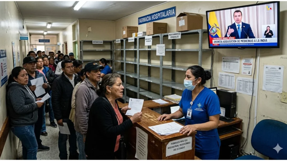 Imagen simbólica de falta de medicinas y de anuncio de compra a la India.