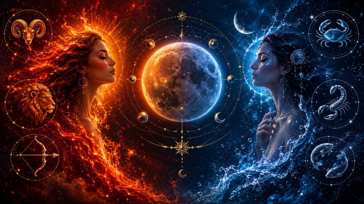 ¿Qué significa tener tu signo lunar en agua o fuego?: La clave emocional de tu carta astral