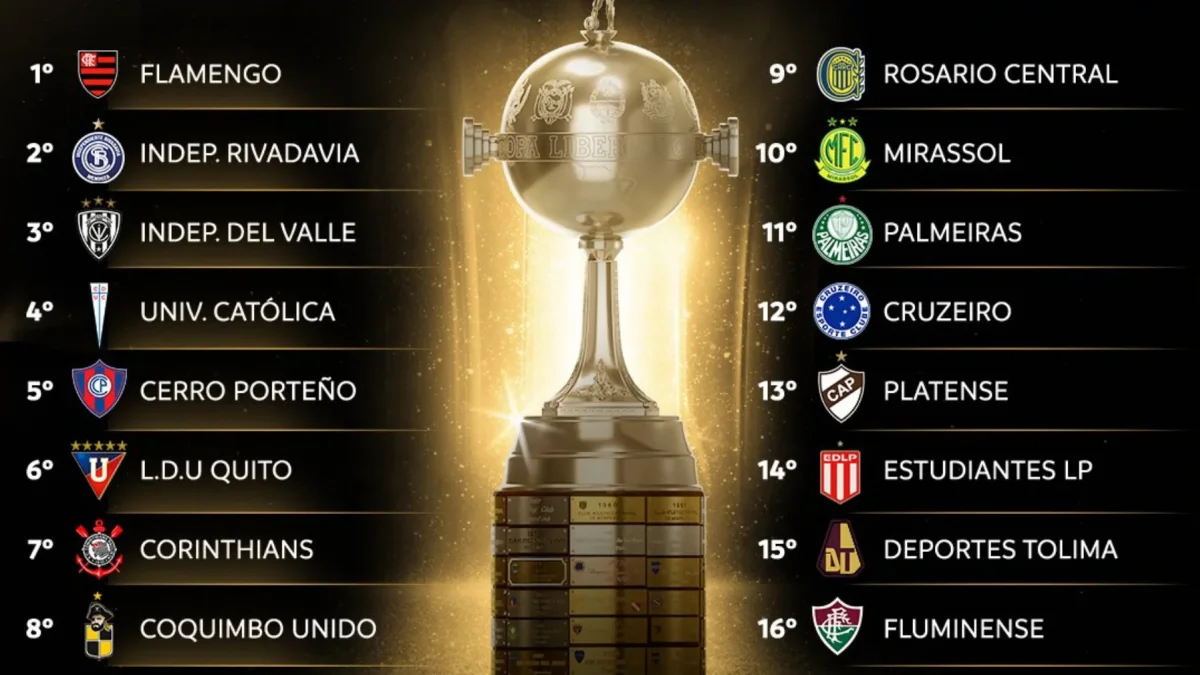 Los 16 equipos que pasaron a los octavos de final de la Libertadores.