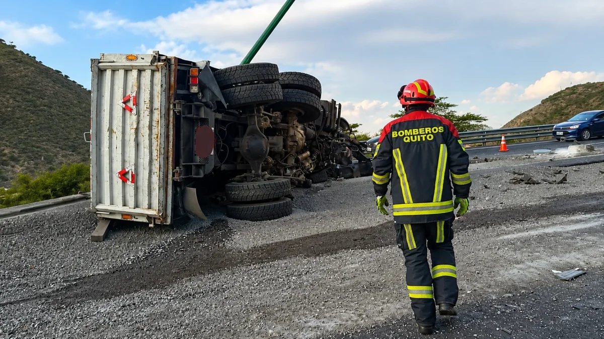 El accidente de tránsito en Guayllabamba dejó una persona fallecida y provocó el cierre de la Panamericana Norte durante varias horas.