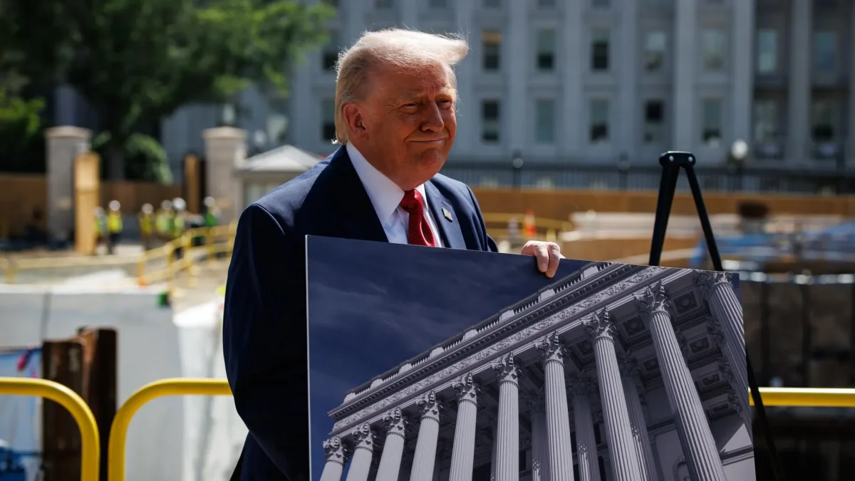 El presidente de EE.UU., Donald Trump, en una de sus recientes apariciones públicas.