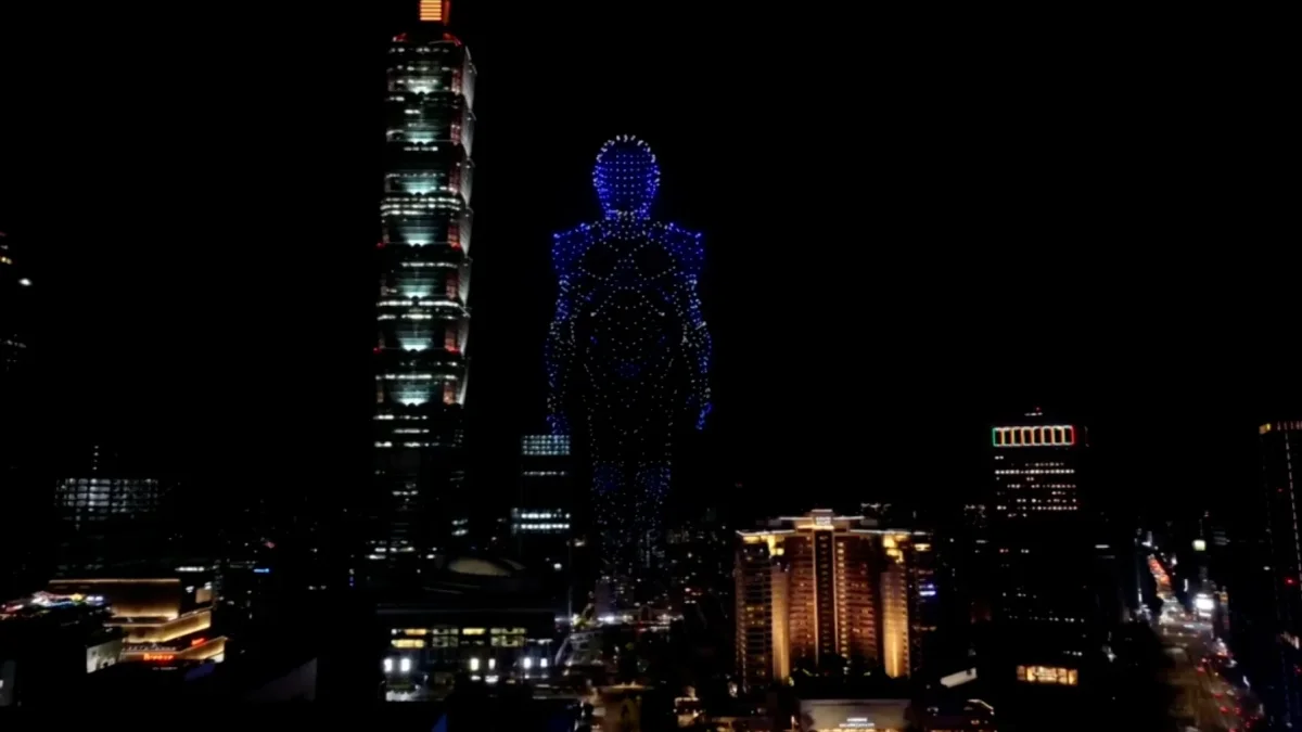 Demostración de los drones en el cielo de Taiwán