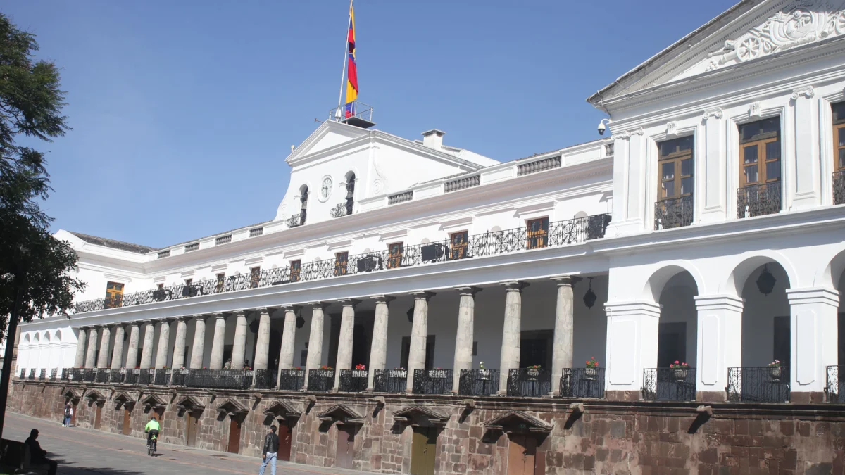 Palacio de Carondelet en Quito, sede del Gobierno, donde Daniel Noboa oficializó el nombramiento de las nuevas directoras de la UAFE, Sercop e Integridad Pública.