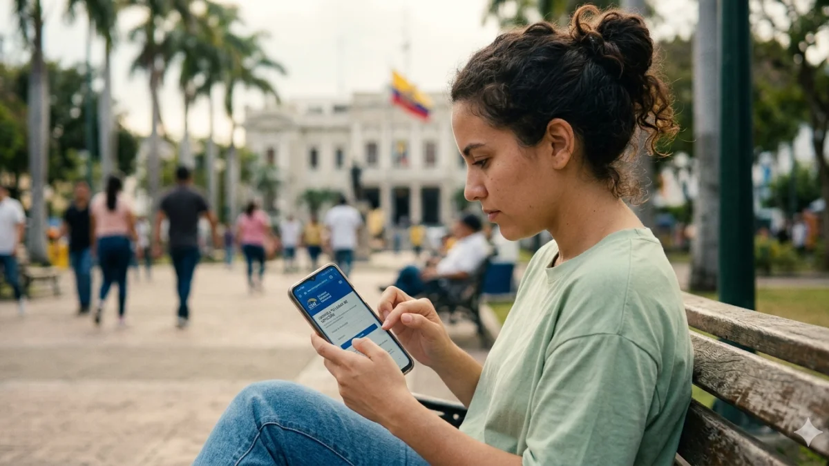 Ciudadano consulta información electoral en línea, mientras el CNE asegura la protección de datos y descarta intentos de hackeo en el proceso de votación.