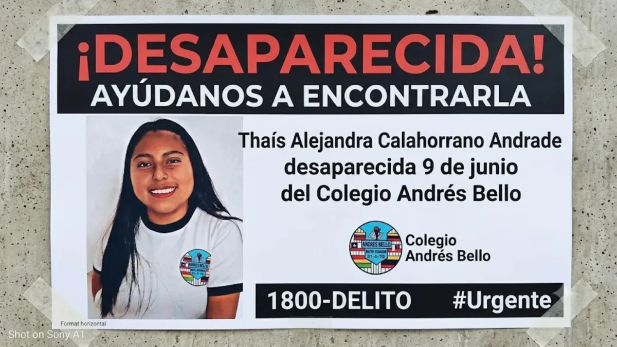 Thais Alejandra Calahorrano Andrade está desaparecida desde el 9 de junio, en Quito.