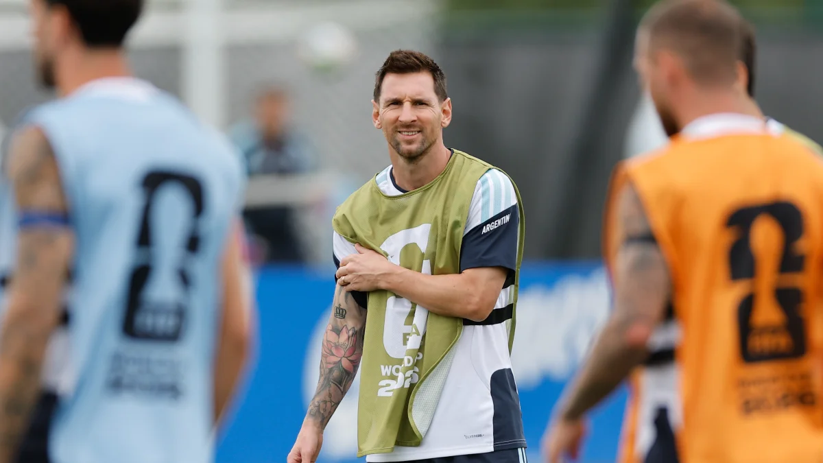 Lionel Messi en el entrenamiento de la selección de Argentina en el Mundial 2026.