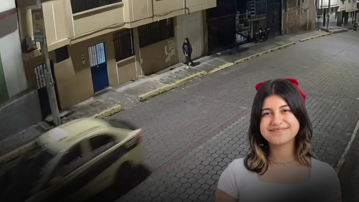 Cámaras de seguridad captaron a Nathay Mafla caminando por La Vicentina, en Quito.