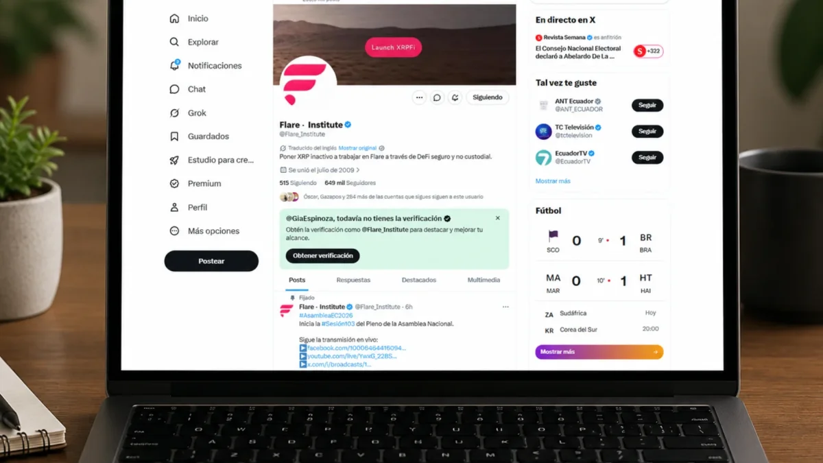 La cuenta de la Asamblea Nacional en X fue comprometida y cambió su identidad para aparecer como Flare Institute, desde donde difundió mensajes relacionados con criptomonedas y DeFi.