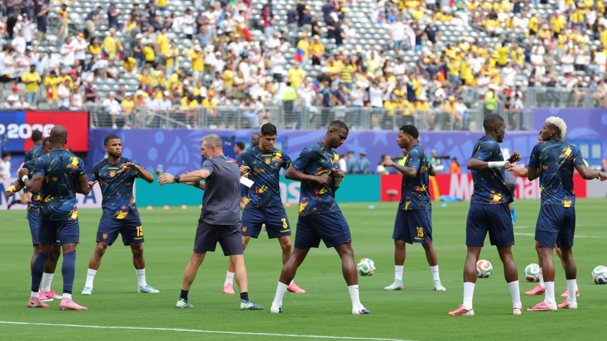 Ecuador durante el calentamiento para el partido con Alemania en el Mundial 2026.