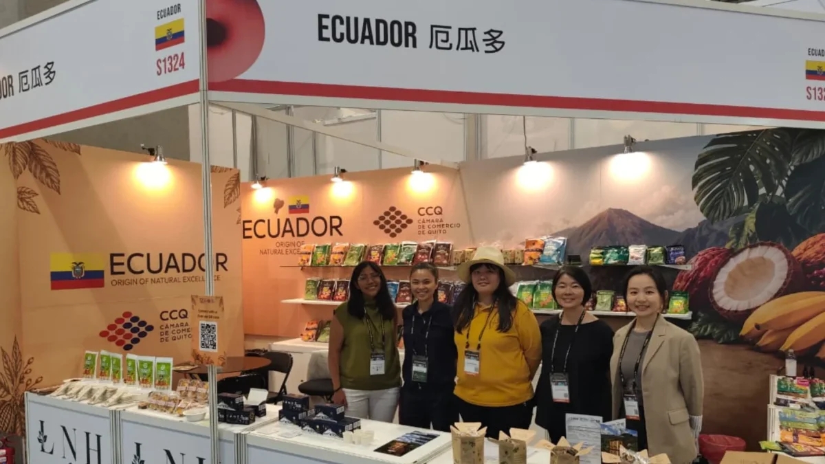 El stand de Ecuador en la feria que se realiza en Taiwán.