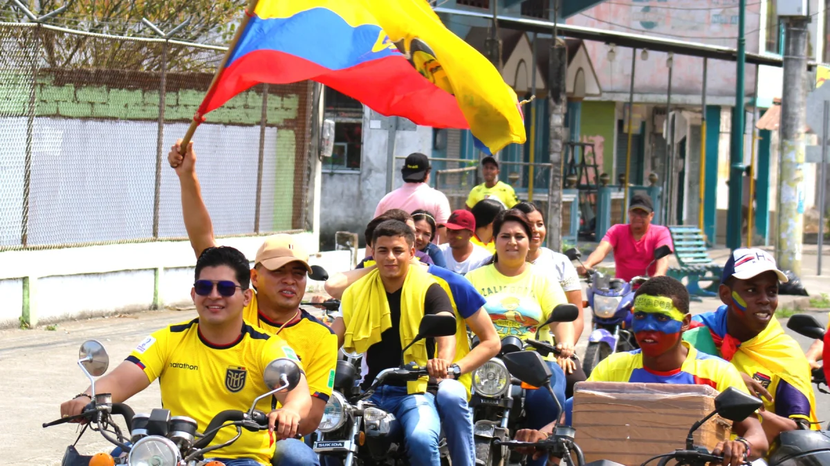 Así festejó Quinindé por el gol de Nilson Angulo y la victoria de Ecuador ante Alemania.