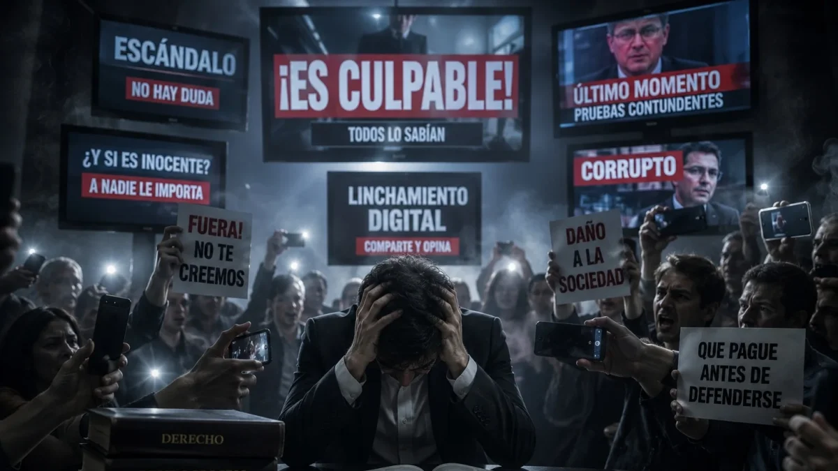 Una foto referencial de cómo temas judiaciales se hacen virales en redes sociales donde lector es quien juzga el caso.