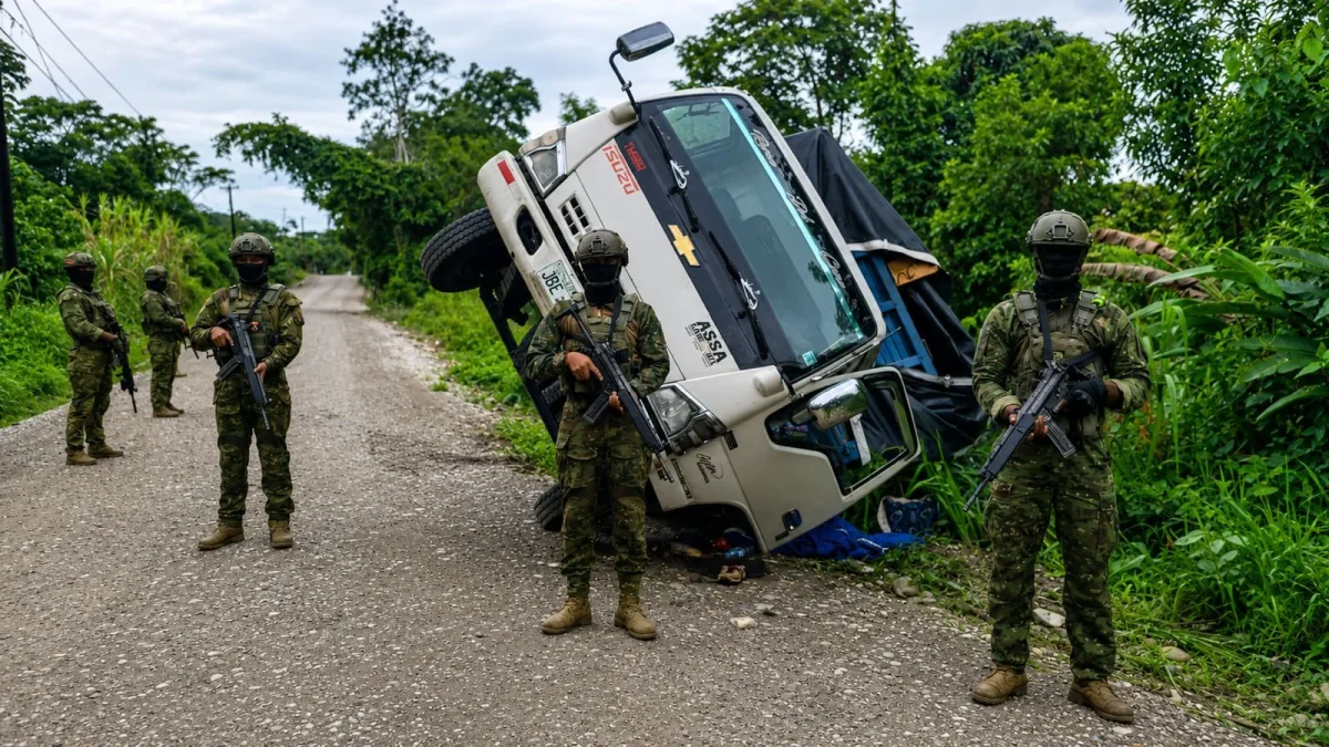 Operativos militares simultáneos dejaron decomisos de combustible, armas y droga en Lago Agrio y Huaquillas.