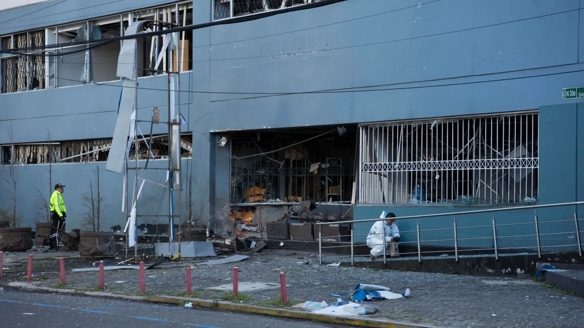 El edificio de la Arcom resultó afectado por la explosión de este 29 de junio de 2026.