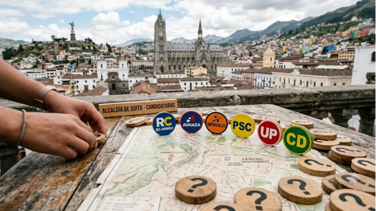 Imagen referencial sobre las fichas de las organizaciones políticas para terciar por la alcaldía de Quito.
