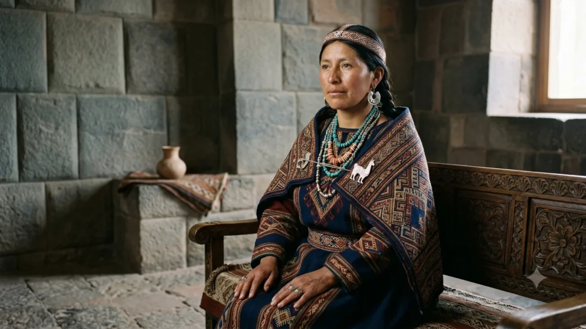 Recreación histórica hiperrealista de la noble incaica, esposa de Atahualpa.