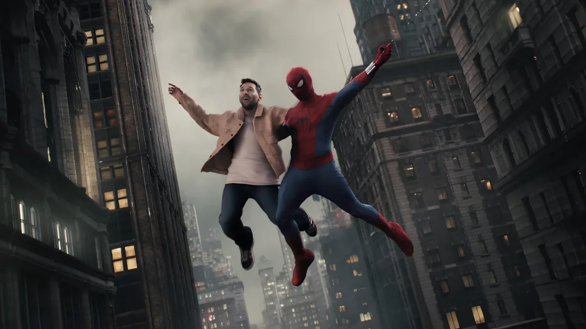 El capitán argentino protagonizó un spot de Spider-Man: Un nuevo día junto a Tom Holland, actor británico que interpreta a Peter Parker.